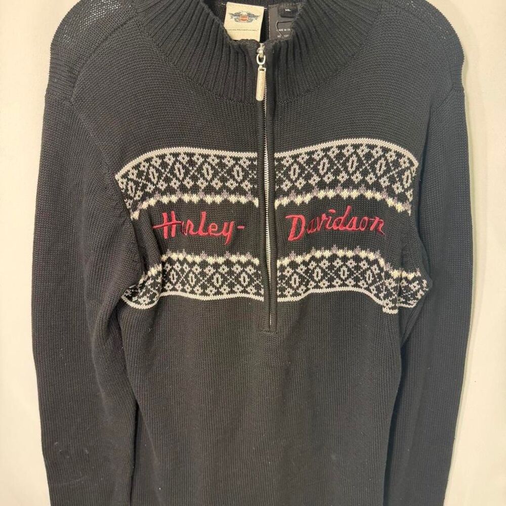 Harley-davidson Women's Black and Grey Jumper